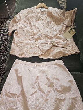 Scott McClintock Blush Pink Lace Jacket and skirt set. NWT